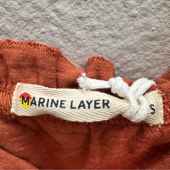 Marine Layer Tank Size S Top Baked Clay Dylan Smocked Sleeveless Fall - Picture 5 of 9